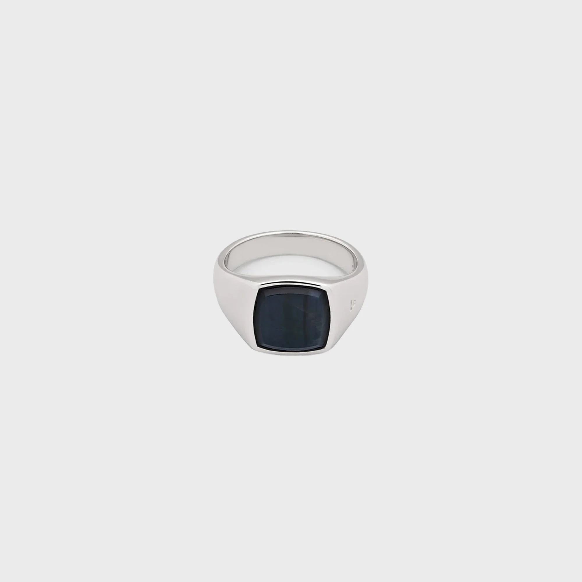 Tom Wood Kay Ring Blue Hawk Eye 58" - Silver