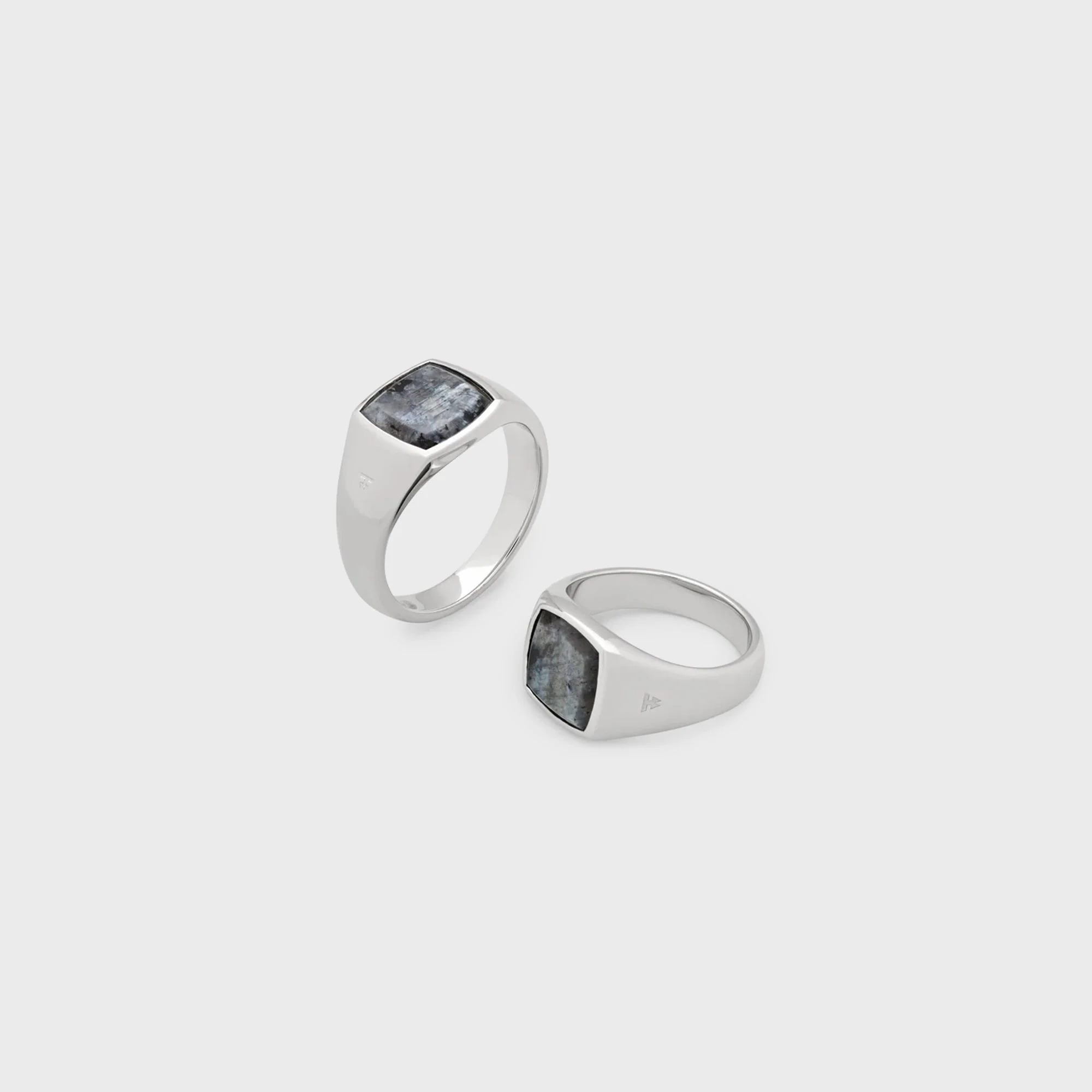 Tom Wood Kay Ring Larvikite 60" - Silver - Image 2
